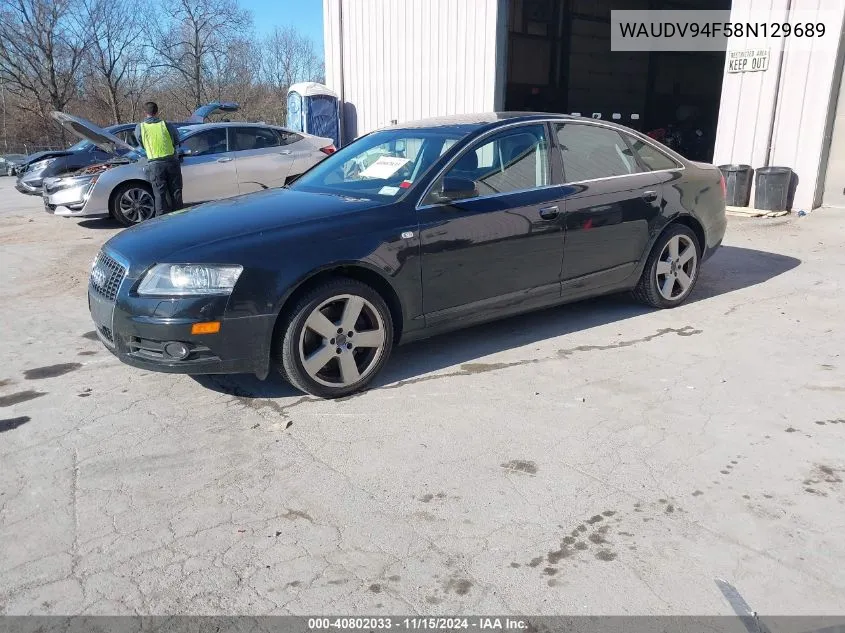 2008 Audi A6 4.2 VIN: WAUDV94F58N129689 Lot: 40802033