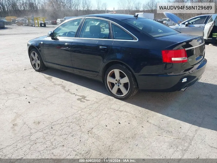 2008 Audi A6 4.2 VIN: WAUDV94F58N129689 Lot: 40802033