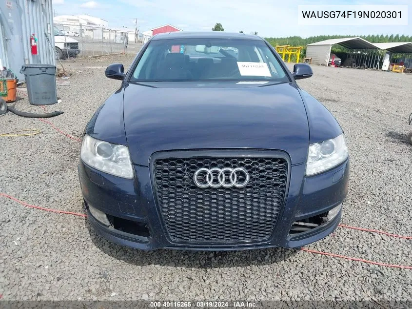 2009 Audi A6 3.0 Premium VIN: WAUSG74F19N020301 Lot: 40116265