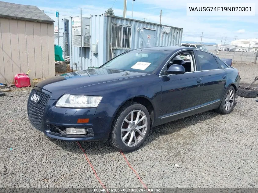 2009 Audi A6 3.0 Premium VIN: WAUSG74F19N020301 Lot: 40116265