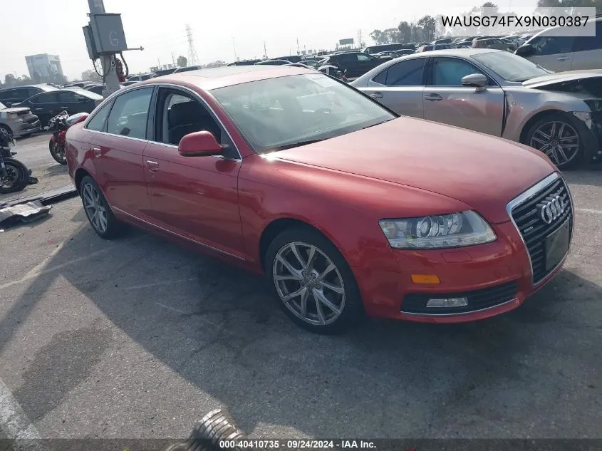 WAUSG74FX9N030387 2009 Audi A6 3.0 Premium