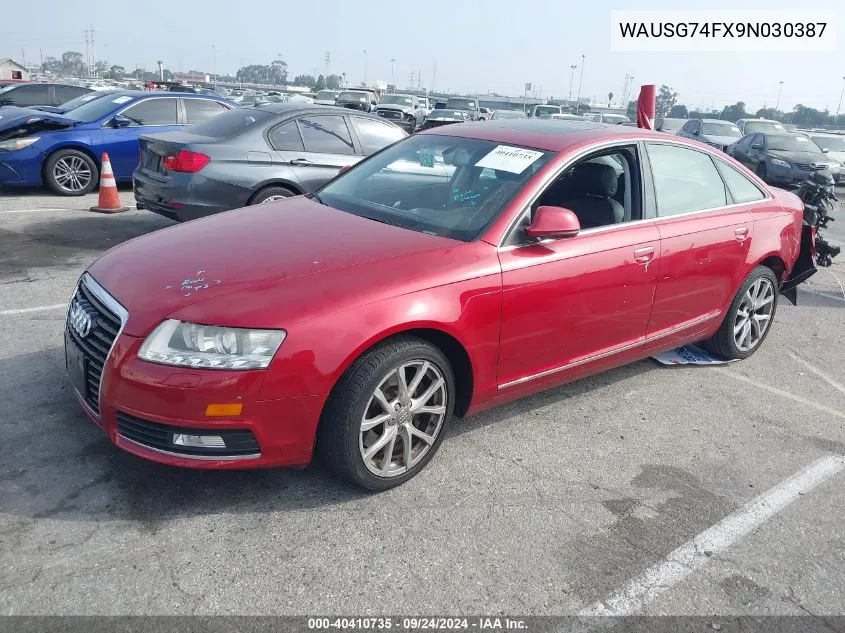 2009 Audi A6 3.0 Premium VIN: WAUSG74FX9N030387 Lot: 40410735