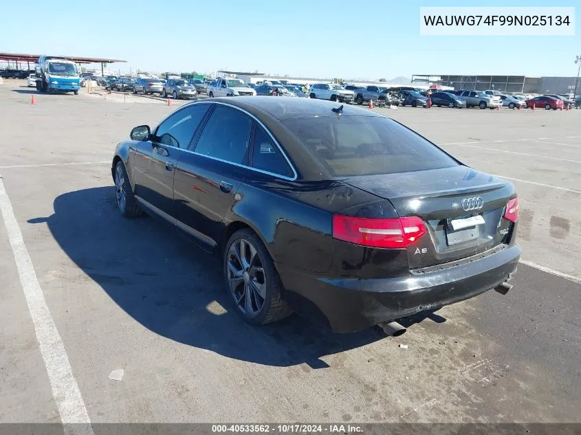 2009 Audi A6 3.0 Premium VIN: WAUWG74F99N025134 Lot: 40533562