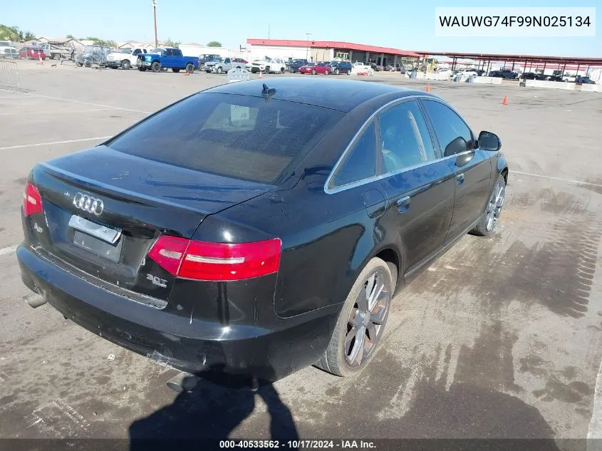 2009 Audi A6 3.0 Premium VIN: WAUWG74F99N025134 Lot: 40533562