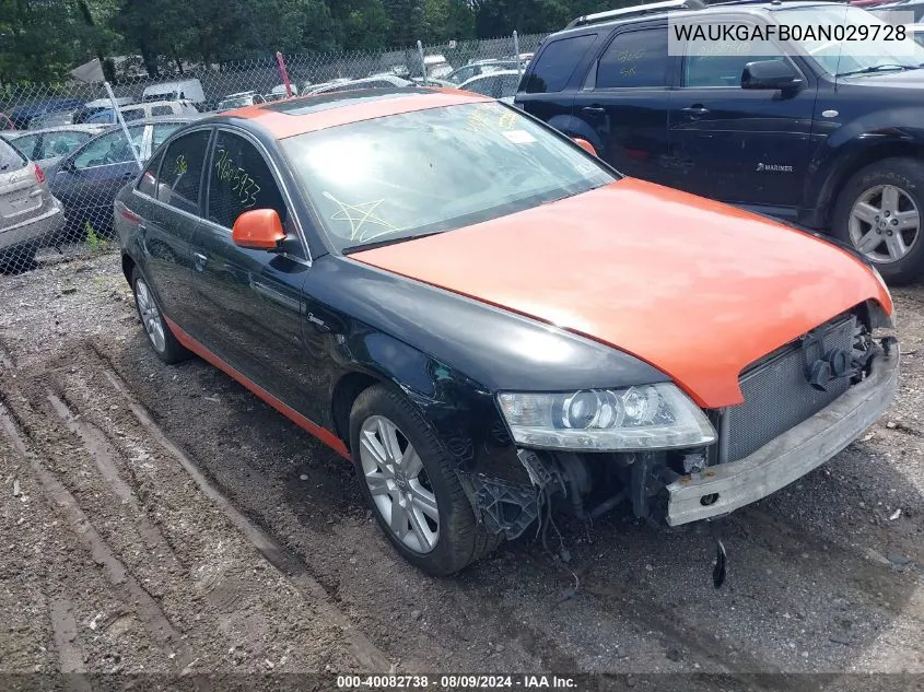 WAUKGAFB0AN029728 2010 Audi A6 3.0 Premium