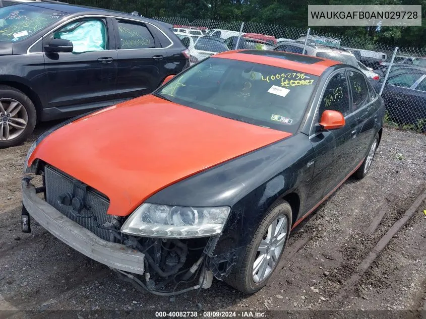 WAUKGAFB0AN029728 2010 Audi A6 3.0 Premium