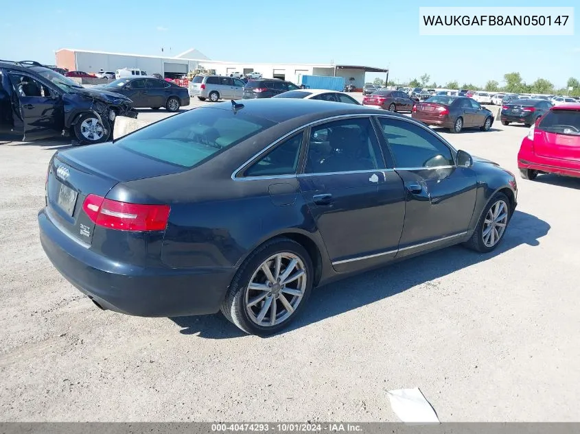 2010 Audi A6 3.0 Premium VIN: WAUKGAFB8AN050147 Lot: 40474293