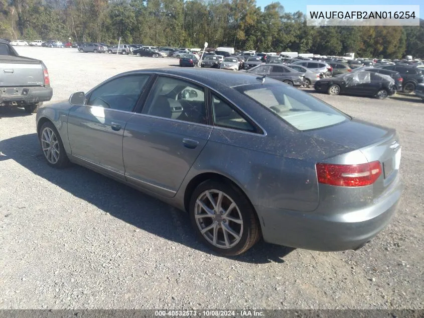 2010 Audi A6 3.0 Premium VIN: WAUFGAFB2AN016254 Lot: 40532573