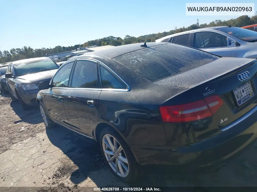 WAUKGAFB9AN020963 2010 Audi A6 3.0 Premium