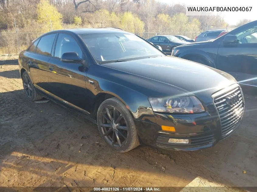 2010 Audi A6 3.0 Premium VIN: WAUKGAFB0AN004067 Lot: 40821326