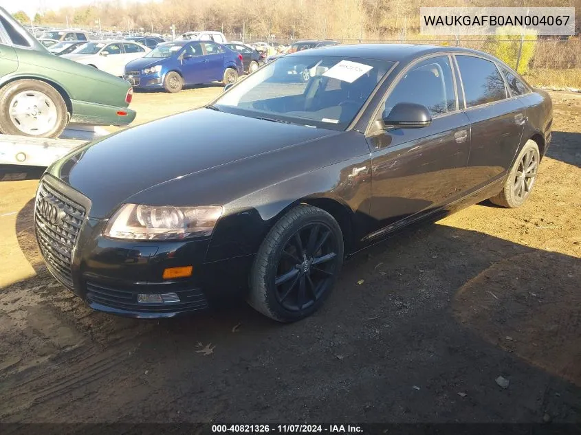 2010 Audi A6 3.0 Premium VIN: WAUKGAFB0AN004067 Lot: 40821326