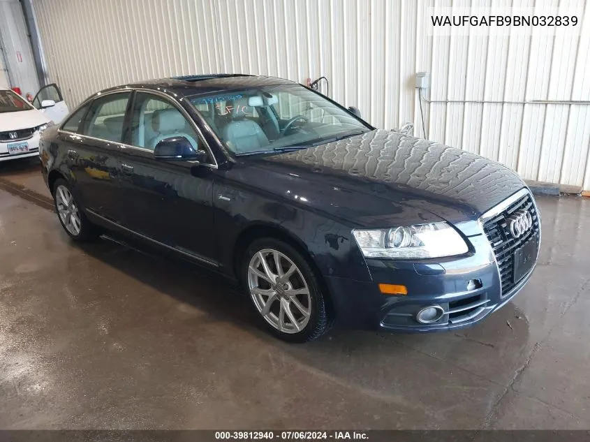 2011 Audi A6 3.0 Premium VIN: WAUFGAFB9BN032839 Lot: 39812940