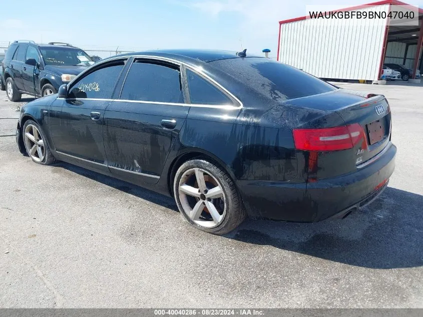 WAUKGBFB9BN047040 2011 Audi A6 3.0 Premium