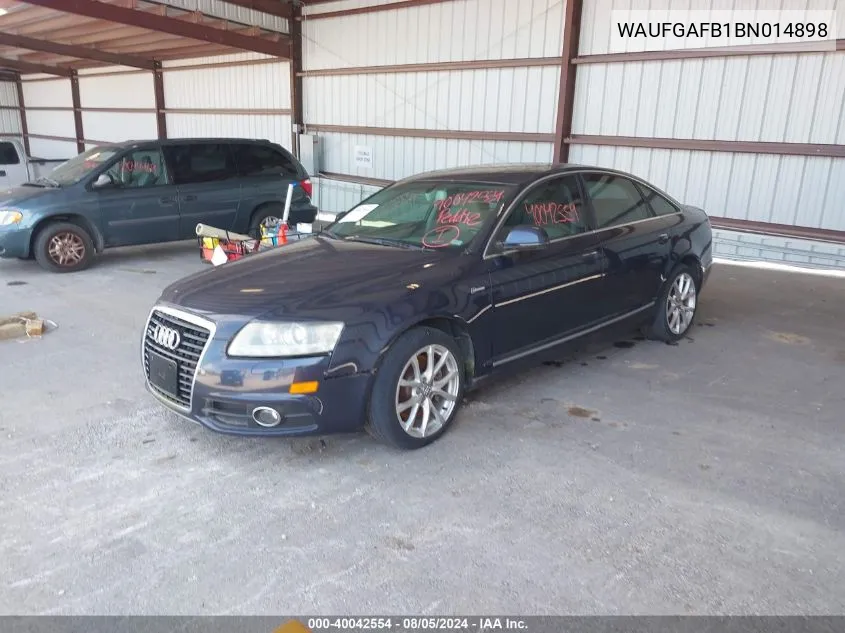 2011 Audi A6 3.0 Premium VIN: WAUFGAFB1BN014898 Lot: 40042554