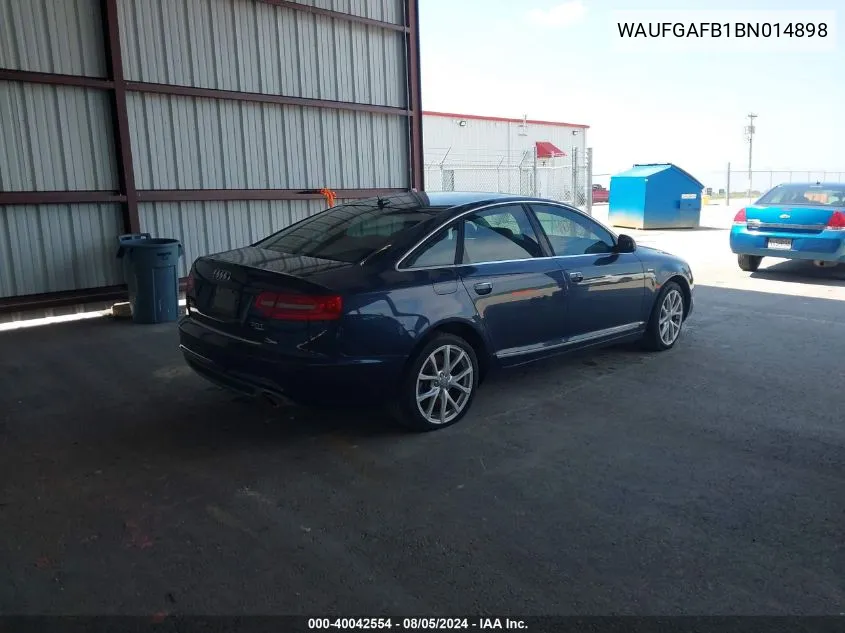 2011 Audi A6 3.0 Premium VIN: WAUFGAFB1BN014898 Lot: 40042554