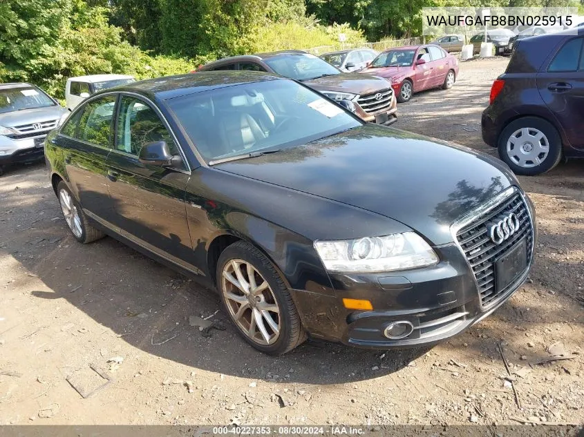 WAUFGAFB8BN025915 2011 Audi A6 3.0 Premium