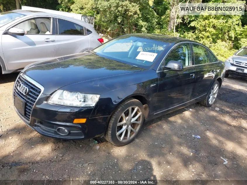 WAUFGAFB8BN025915 2011 Audi A6 3.0 Premium