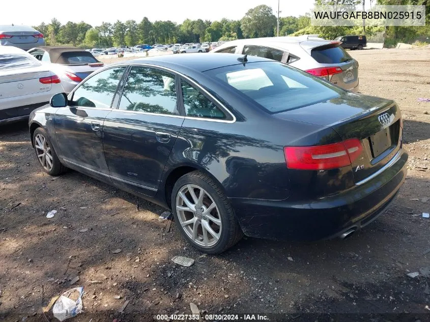 WAUFGAFB8BN025915 2011 Audi A6 3.0 Premium