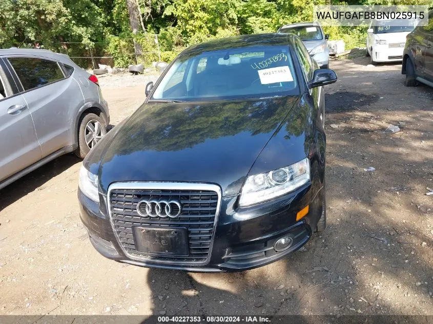 2011 Audi A6 3.0 Premium VIN: WAUFGAFB8BN025915 Lot: 40227353