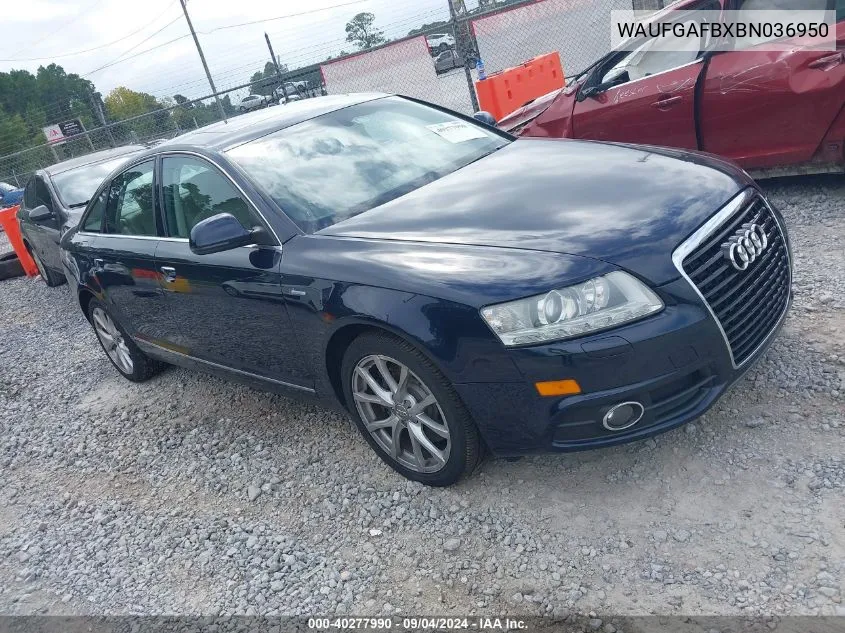 2011 Audi A6 3.0 Premium VIN: WAUFGAFBXBN036950 Lot: 40277990