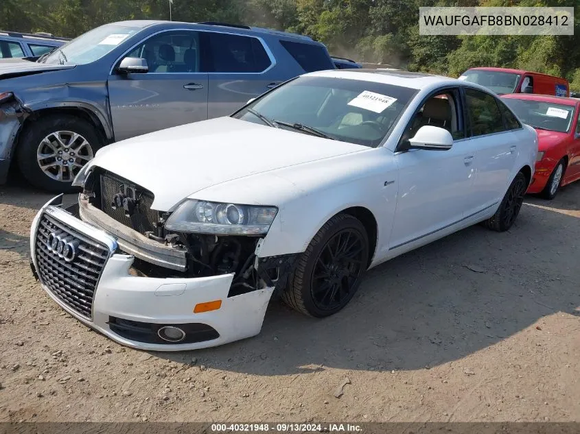 2011 Audi A6 Premium Plus VIN: WAUFGAFB8BN028412 Lot: 40321948