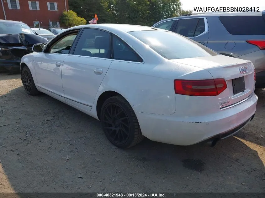 2011 Audi A6 Premium Plus VIN: WAUFGAFB8BN028412 Lot: 40321948