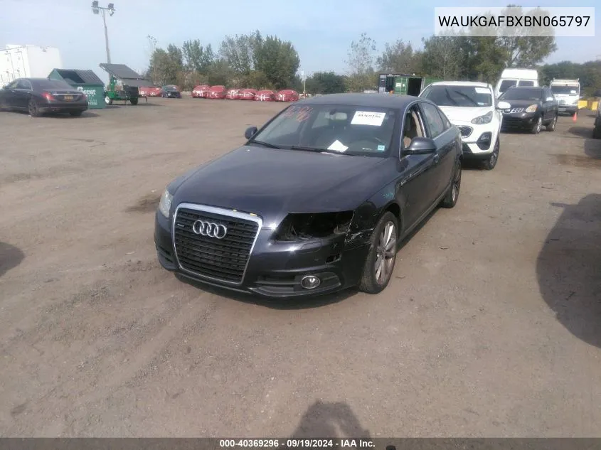 2011 Audi A6 3.0 Premium VIN: WAUKGAFBXBN065797 Lot: 40369296