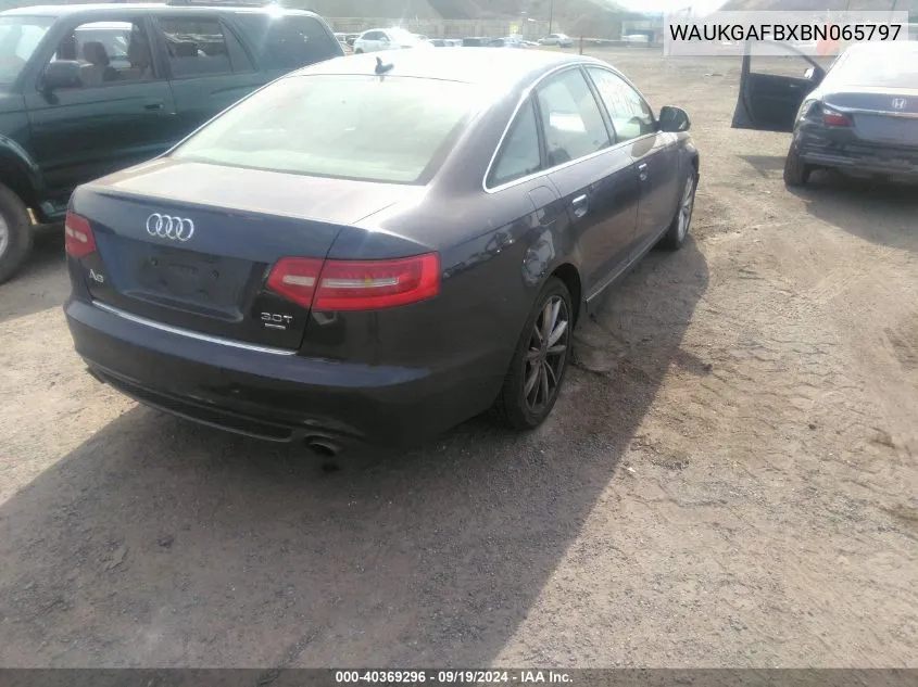 WAUKGAFBXBN065797 2011 Audi A6 3.0 Premium