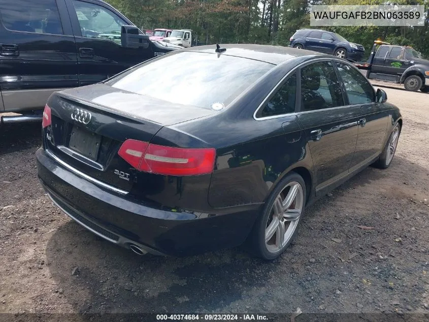 2011 Audi A6 3.0 Premium VIN: WAUFGAFB2BN063589 Lot: 40374684