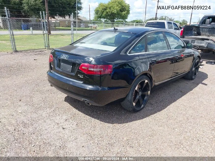 WAUFGAFB8BN059224 2011 Audi A6 3.0 Premium