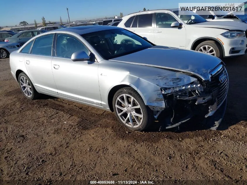 2011 Audi A6 3.0 Premium VIN: WAUFGAFB2BN021617 Lot: 40853658