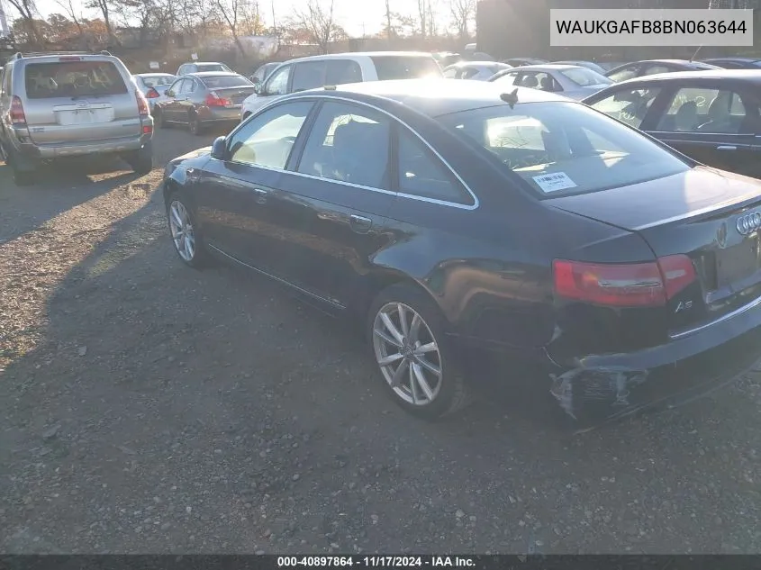 2011 Audi A6 3.0 Premium VIN: WAUKGAFB8BN063644 Lot: 40897864