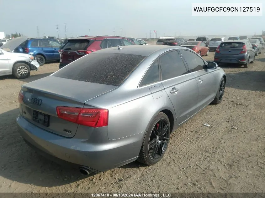 2012 Audi A6 VIN: WAUFGCFC9CN127519 Lot: 12067410