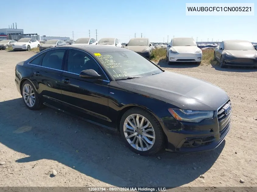 2012 Audi A6 VIN: WAUBGCFC1CN005221 Lot: 12083794