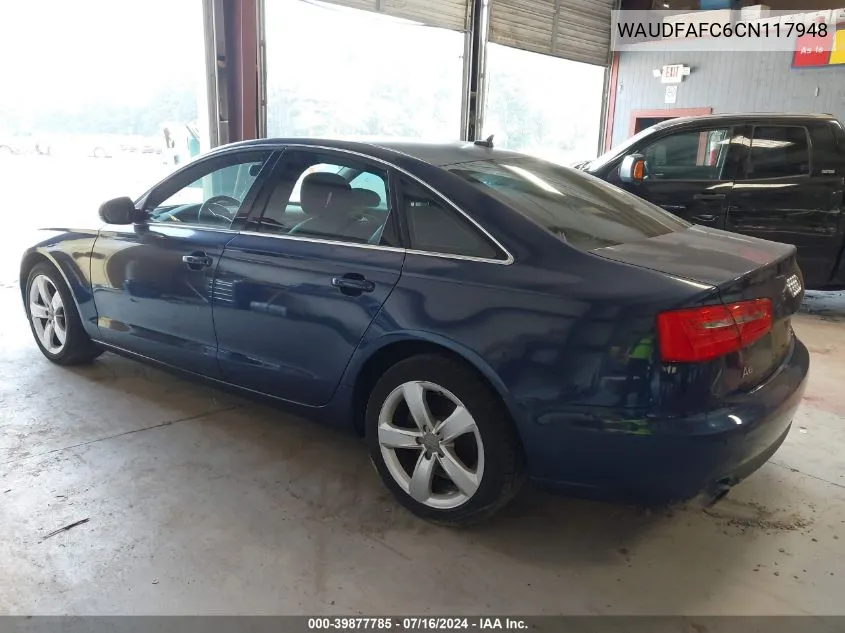 2012 Audi A6 2.0T Premium VIN: WAUDFAFC6CN117948 Lot: 39877785