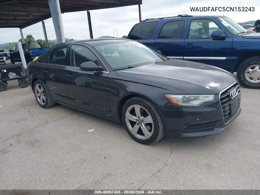 2012 Audi A6 2.0T Premium VIN: WAUDFAFC5CN153243 Lot: 40067405