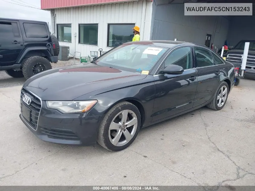 2012 Audi A6 2.0T Premium VIN: WAUDFAFC5CN153243 Lot: 40067405