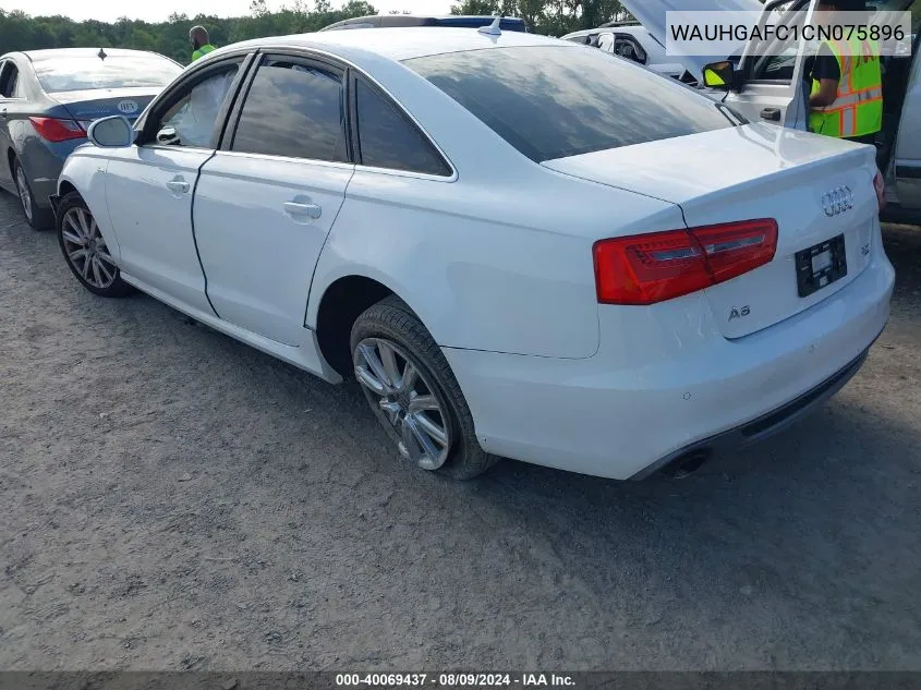 2012 Audi A6 3.0 Premium VIN: WAUHGAFC1CN075896 Lot: 40069437