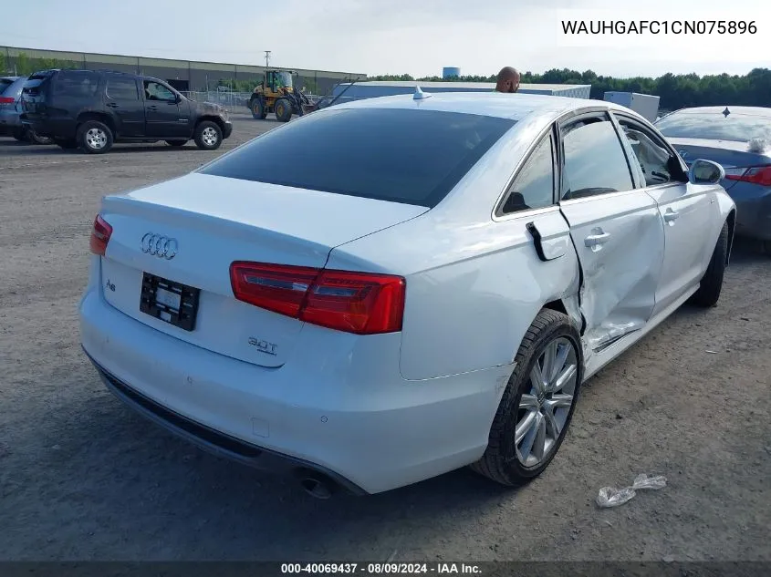 2012 Audi A6 3.0 Premium VIN: WAUHGAFC1CN075896 Lot: 40069437