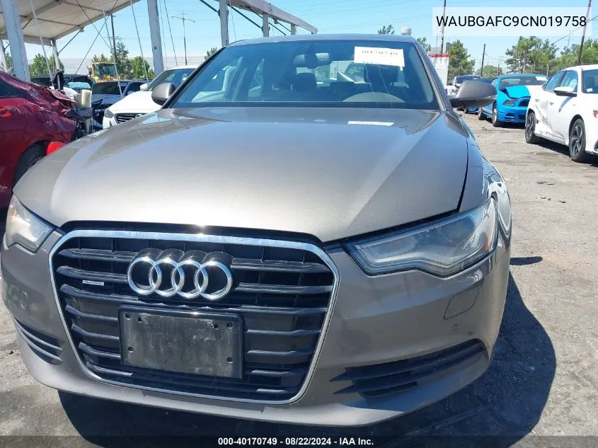 2012 Audi A6 3.0 Premium VIN: WAUBGAFC9CN019758 Lot: 40170749