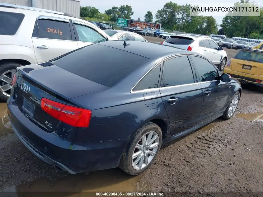 2012 Audi A6 3.0 Premium VIN: WAUHGAFCXCN171512 Lot: 40208435