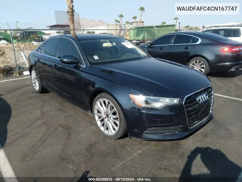 2012 Audi A6 2.0T Premium VIN: WAUDFAFC4CN167747 Lot: 40305033