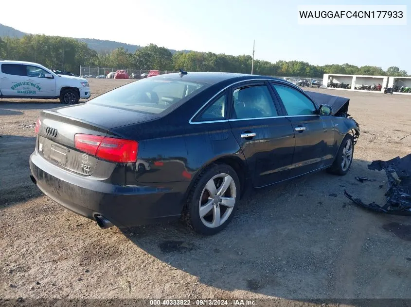 2012 Audi A6 Premium Plus VIN: WAUGGAFC4CN177933 Lot: 40333822