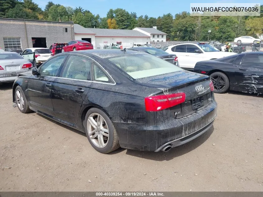 WAUHGAFC0CN076036 2012 Audi A6 3.0 Premium