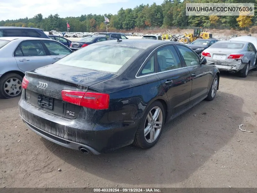 2012 Audi A6 3.0 Premium VIN: WAUHGAFC0CN076036 Lot: 40339254