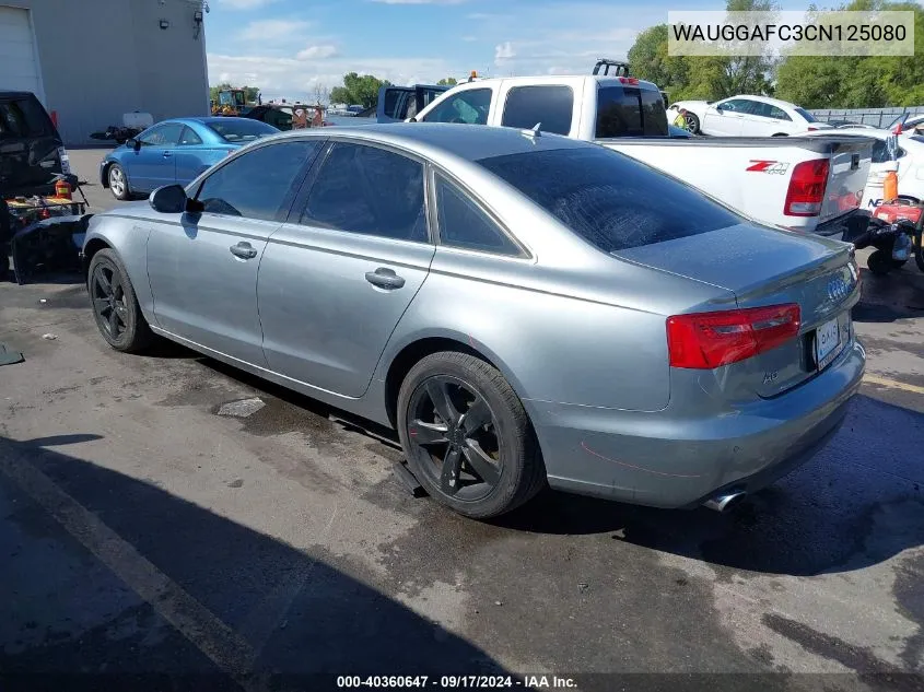 2012 Audi A6 3.0 Premium VIN: WAUGGAFC3CN125080 Lot: 40360647