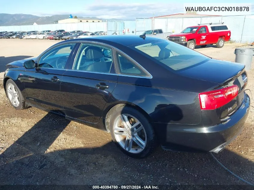 2012 Audi A6 3.0 Premium VIN: WAUBGAFC3CN018878 Lot: 40394780