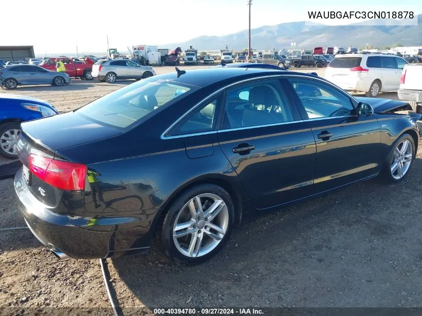 2012 Audi A6 3.0 Premium VIN: WAUBGAFC3CN018878 Lot: 40394780