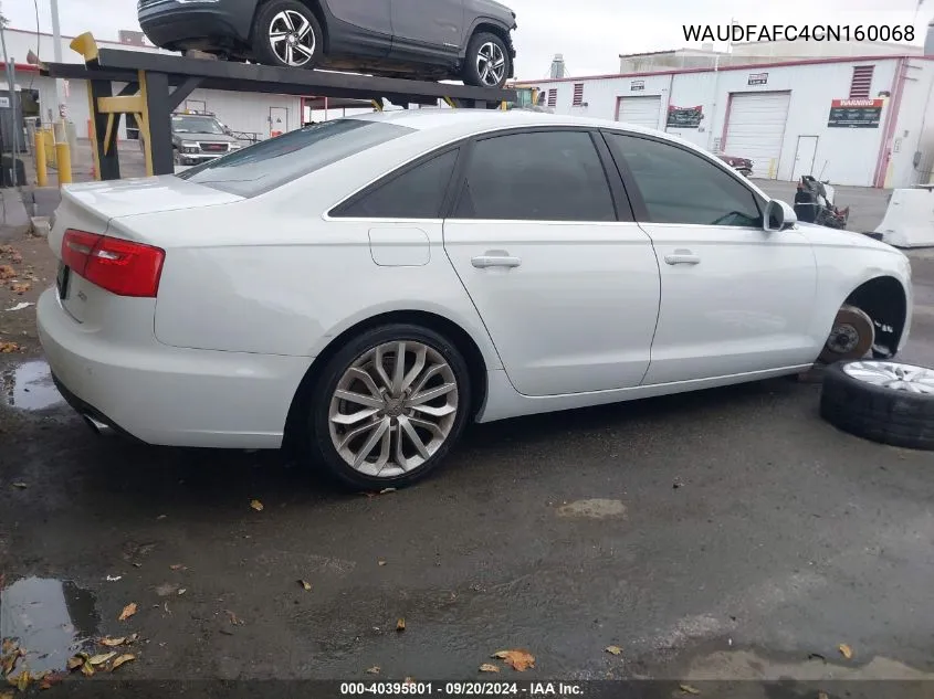 2012 Audi A6 2.0T Premium VIN: WAUDFAFC4CN160068 Lot: 40395801