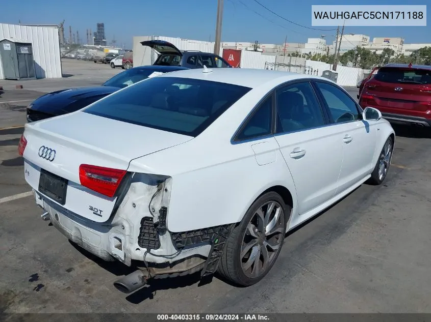 2012 Audi A6 3.0 Premium VIN: WAUHGAFC5CN171188 Lot: 40403315